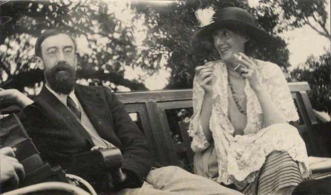 NPG Ax141463; Lytton Strachey; Virginia Woolf (nÈe Stephen) by Lady Ottoline Morrell